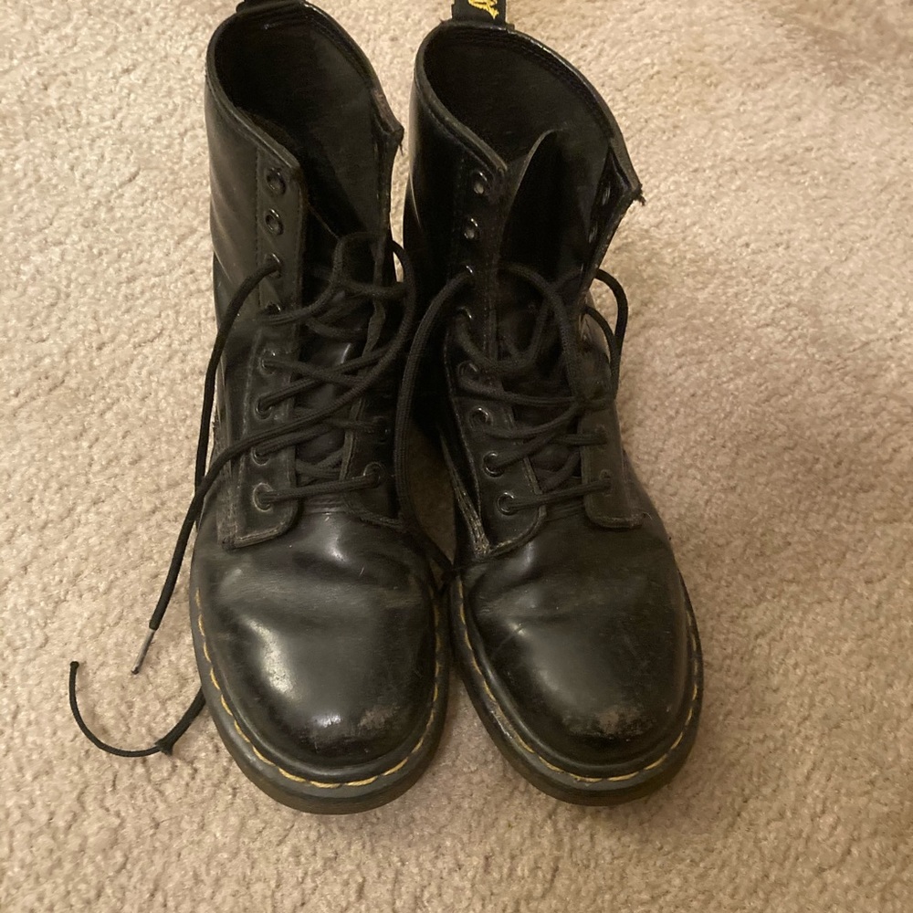 Dr martens classic black combat boots size 8